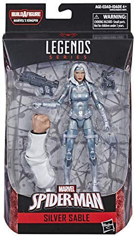 Marvel Legends Spider-Man 6 Inch Action Figure BAF Kingpin - Silver Sable (Shelf Wear Packaging)