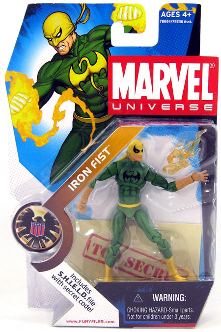 Marvel Universe Action Figure (2009 Wave 2): Iron Fist Green Costume Black Crest #17