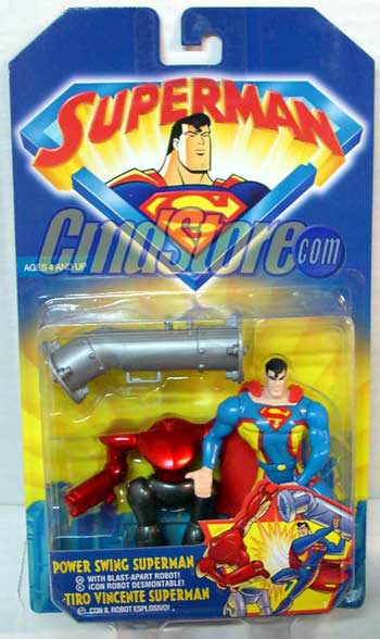 POWER SWING SUPERMAN Animated Series DC Comics Action Toy Figure (Shelf Wear Packaging)