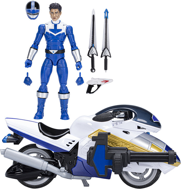 Power Rangers Lightning Collection 6 Inch Action Figure Deluxe Wave 3 - Time Force Blue Ranger with Vector Cycle