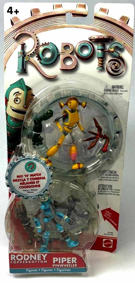 Robots Action Figure - Rodney Copperbottom and Piper Pinwheeler (Sub Standard Packaging)