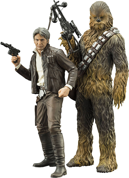 Star Wars The Force Awakens 7 Inch Statue Figure ArtFX+ - Han Solo & Chewbacca (Sub Standard Packaging)