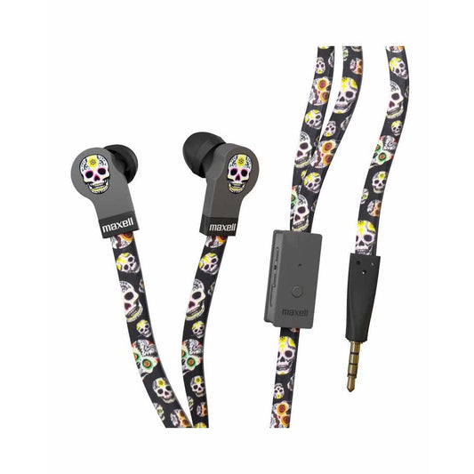 Maxell Flat Wire Earphones - Skull [Accessories]