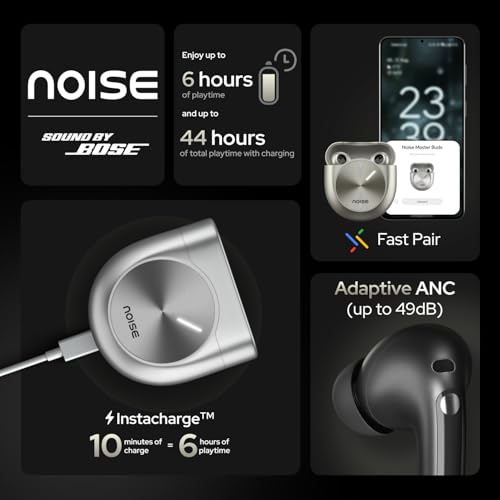 Noise Master Buds Truly Wireless Bluetooth Earbuds - Titanium [Accessories]