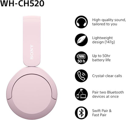 Sony WH-CH520 Wireless Bluetooth On-Ear Headphones [Accessories]