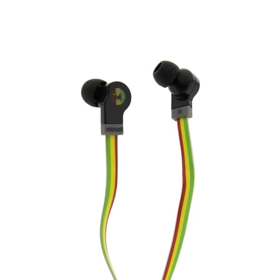 Maxell Flat Wire Earphones - Rasta [Accessories]