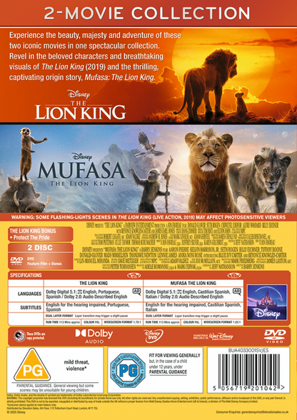 The Lion King/Mufasa: The Lion King - Jon Favreau [DVD]