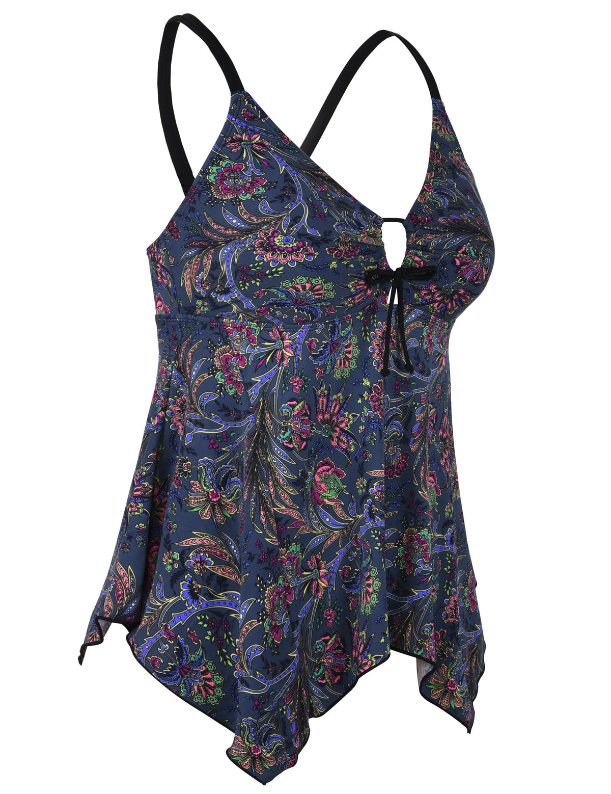 Flowy Crossback Plus Size Tankini Top