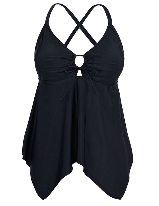 Flowy Crossback Plus Size Tankini Top
