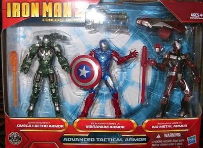 Iron Man 2 3.75 Inch Action Figure Box Set Series - Advanced Tactical Armour (War Machine - Iron Man Mark VI - Iron Man Mark V) (Sub-Standard Packaging)