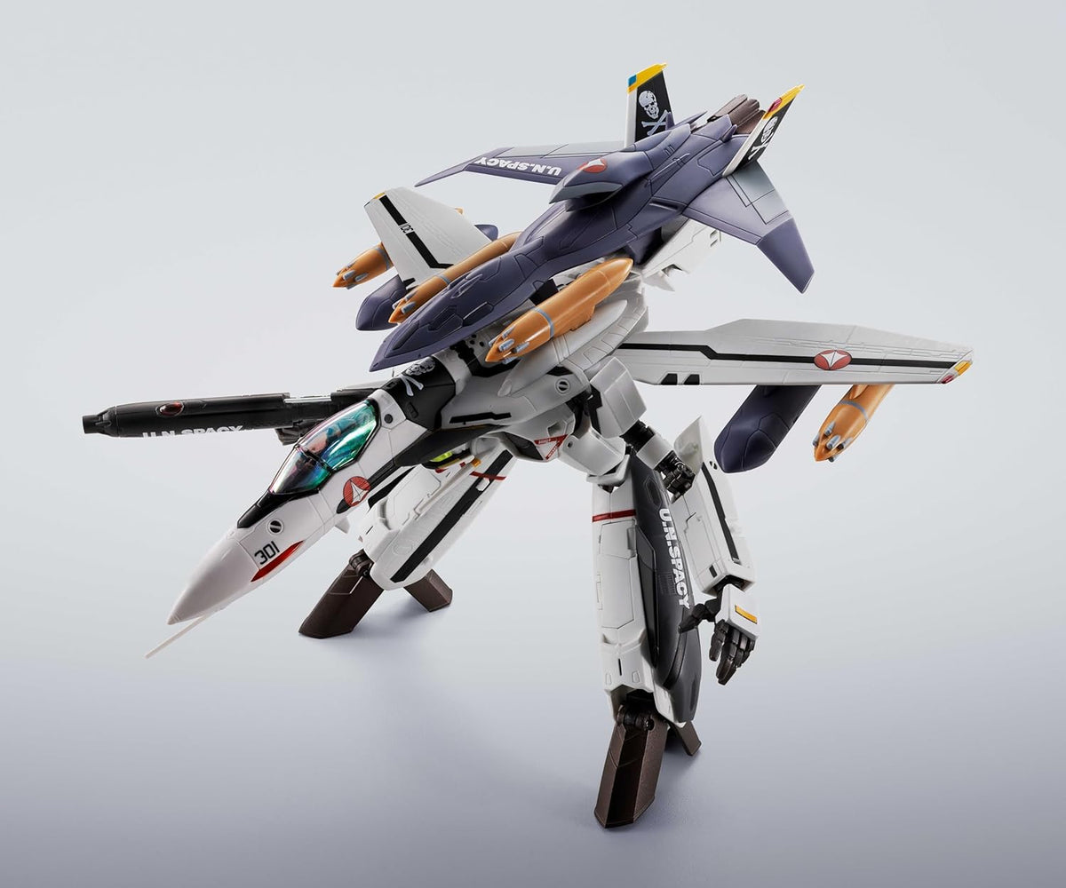 Macross Robotech 6 Inch Action Figure Hi-Metal R - VF-0S Phoenix (Roy Focker Use) + QF-2200D-B Ghost Macross