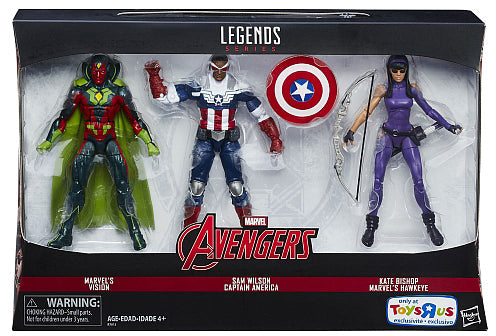 Marvel Legends Infinite 6 Inch Action Figure Box Set - Vision - Sam Wilson Captain America - Kate Bishop Hawkeye Exclusive (Sub-Standard Packaging)