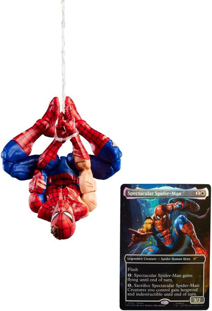 Marvel Legends Spider-Man 6 Inch Action Figure Magic The Gathering Wave 1 - Spider-Man Battle Damaged (Shelf Wear Packaging)