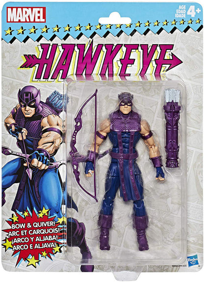 Marvel Legends Retro 6 Inch Action Figure Wave 2 - Hawkeye (Shelf Wear Packaging)