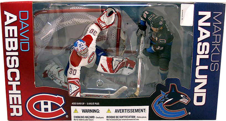 McFarlane Hockey Action Figures Box Set: Exclusive David Aebischer vs Markus Naslund (Shelf Wear Packaging)