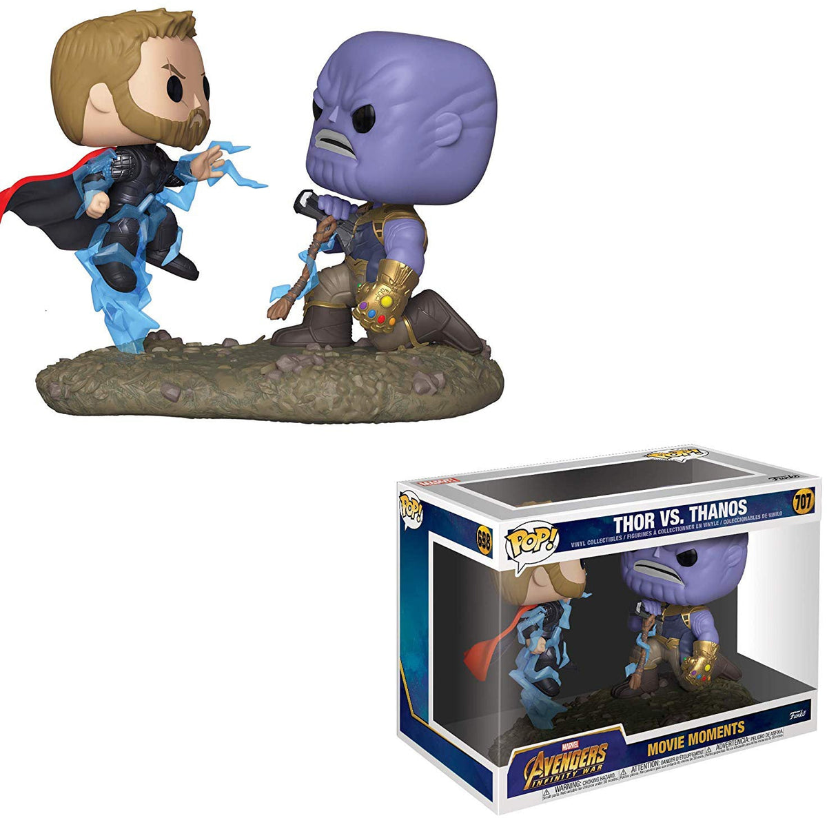 Pop Marvel 3.75 Inch Action Figure Avengers Infinity War - Thor vs Thanos #707 (Sub-Standard Packaging)