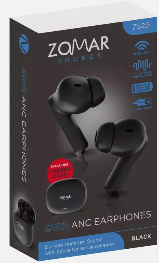 Zomar Sounds Black ANC Earphones lono [Accessories]