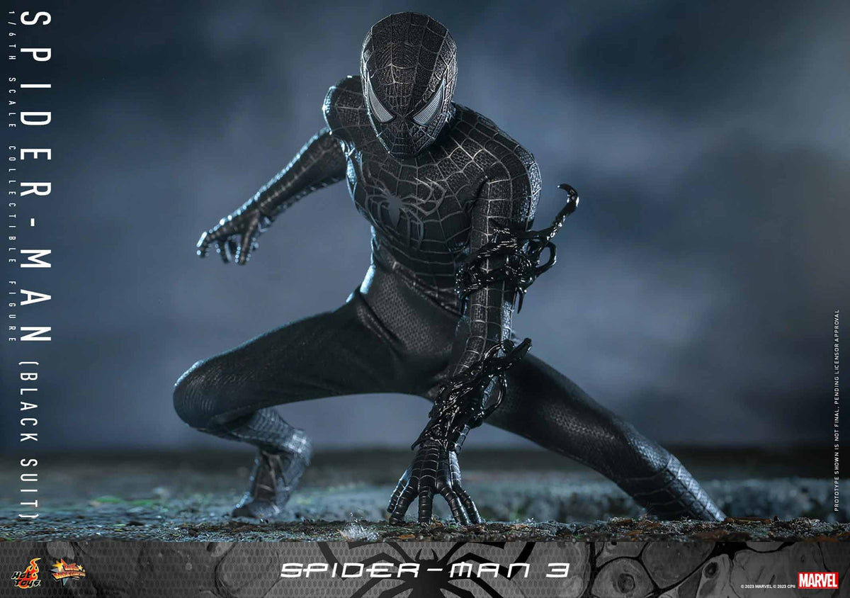 Spider-Man 3 12 Inch Action Figure 1/6 Scale - Spider-Man Black Suit Hot Toys 912768
