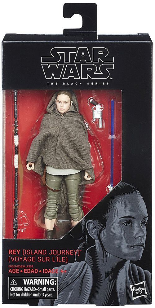 Star Wars The Black Series 6 Inch Action Figure B3834AS6A - Rey (Island Journey) #58 (Sub-Standard Packaging)