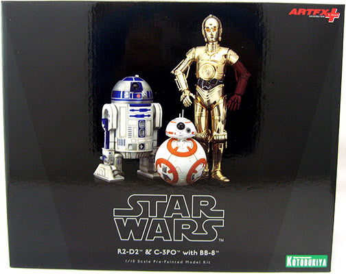 Star Wars The Force Awakens 1/10 Scale Statue Figure ArtFX+ - C-3PO & R2-D2 With BB-8 (Sub-Standard packaging)