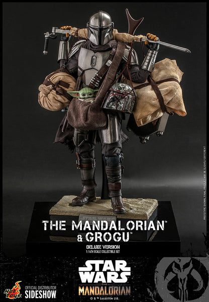 Star Wars The Mandalorian 12 Inch Action Figure 1/6 Scale Deluxe - The Mandalorian and Grogu (Deluxe Version) Hot Toys 908289