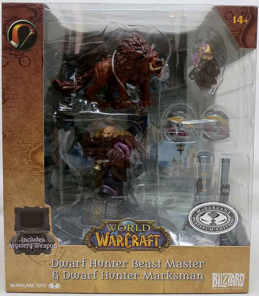 World Of Warcraft Posed 7 Inch Static Figure Wave 2 Exclusive - Black Beard Dwarf Hunter Beast Master & Marksman Platinum