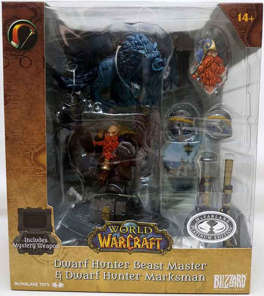 World Of Warcraft Posed 7 Inch Static Figure Wave 2 Exclusive - Orange Beard Dwarf Hunter Beast Master & Marksman Platinum
